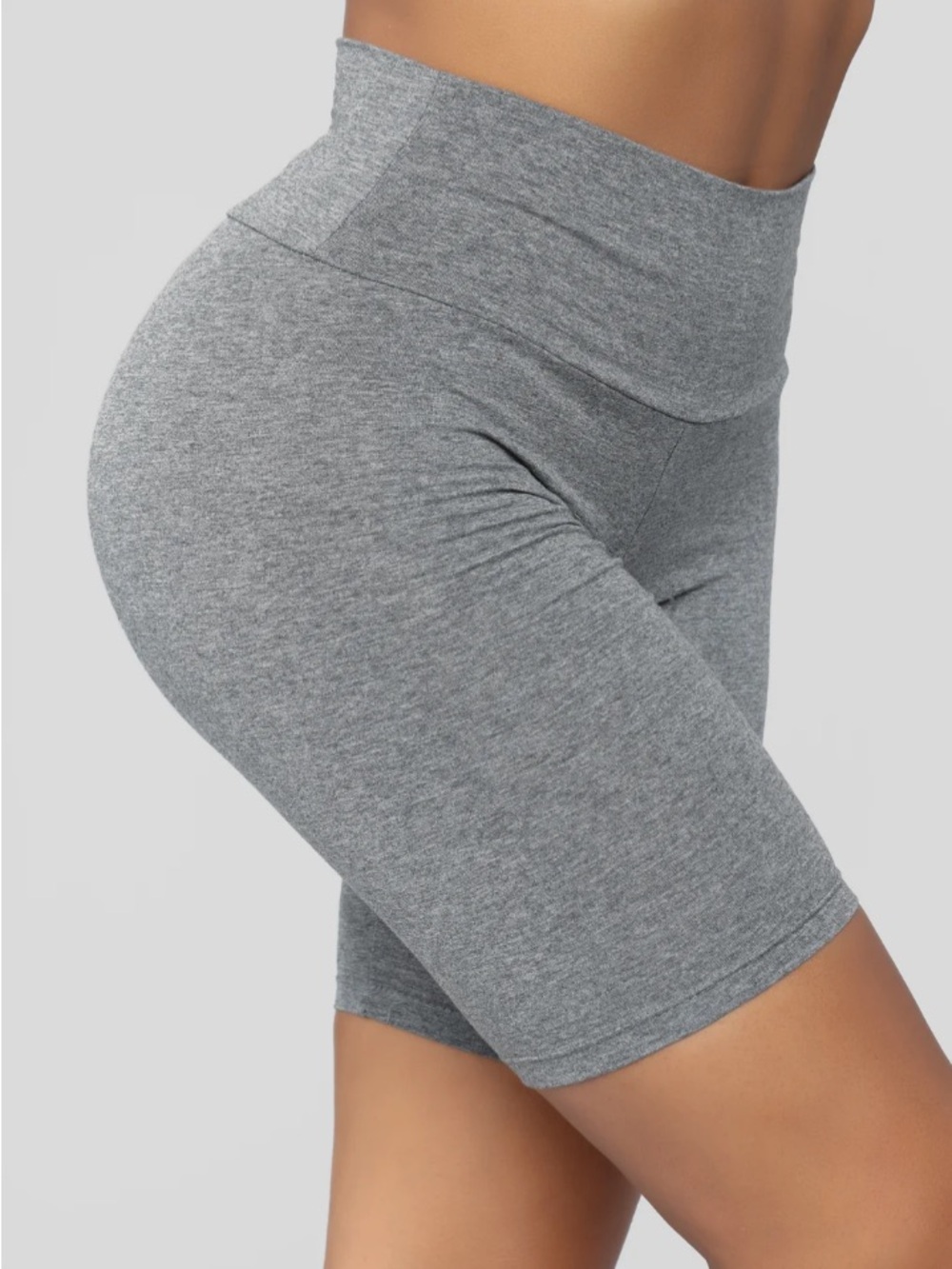 Fashion Nova Heather Gray High-Rise Bike Shorts